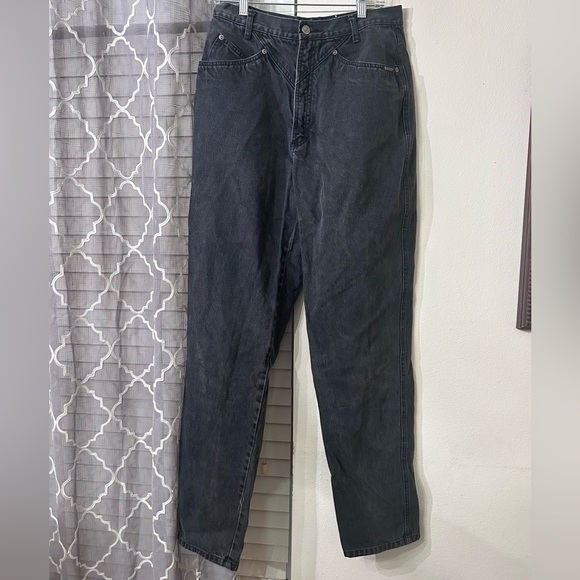 VTG Rockies Black Mom Jeans Junior 34/15 - Picture 3 of 8